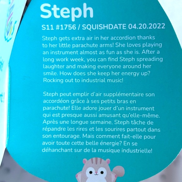 STEPH 🐿️ Flying Squirrel Sugar Glider Fluffy Tail Original Squishmallow ☆ NWT ☆ - Picture 6 of 9